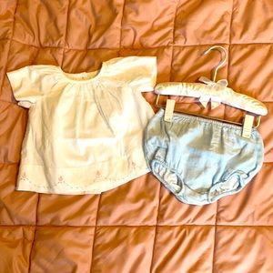 Ralph Lauren 3M summer set. White w/blue bottoms.